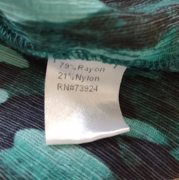 Ming Wang Teal and Black Patterned swing jacket blazer wired collar - Picture 6 of 9